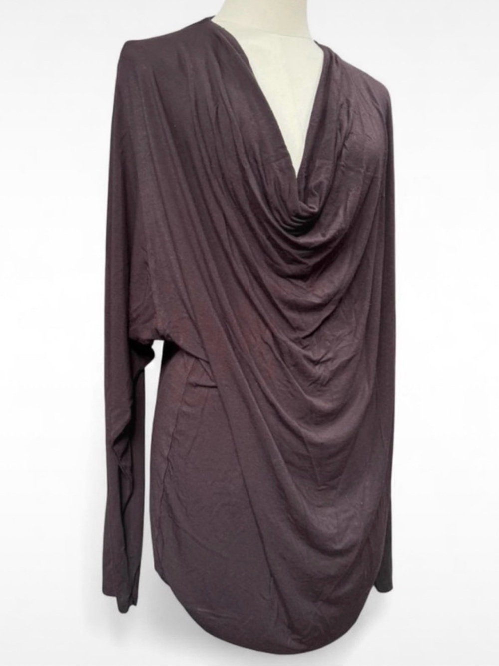 riller & fount draped cowl neck plum brown